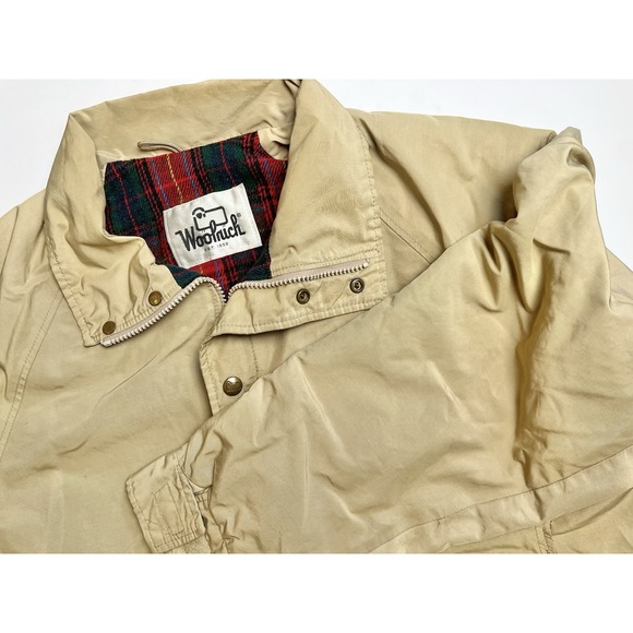 Vtg Woolrich Jacket Mens 40 Bomber Flannel Blanket Wool Lined Khaki 60s‎ 70s - Picture 1 of 9
